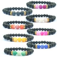 Gemstone Bracciali, agata efflouresce, with pietra preziosa, placcato, unisex, nessuno, Lunghezza 7.4 pollice, 3/lotto, Venduto da lotto