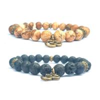 Gemstone Náramky, Přírodní kámen, unisex, více barev na výběr, Délka 7.4 inch, 3/Lot, Prodáno By Lot