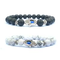 Gemstone Bracciali, Pietra naturale, with magnesite & lava, placcato, unisex, nessuno, Lunghezza 7.4 pollice, 3/lotto, Venduto da lotto