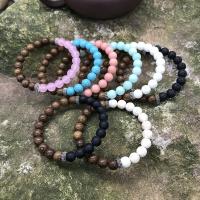 Gemstone Armbånd, Natursten, forgyldt, Unisex, flere farver til valg, Længde 7.4 inch, 3/Lot, Solgt af Lot