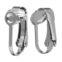 Rustfrit stål Clip On Øreringe Finde, Stainless Steel, oprindelige farve, 7.5x16x10mm,3mm, 200par/Lot, Solgt af Lot