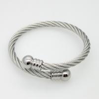 Stainless Steel Cuff Bangle, galvanizált, divat ékszerek & egynemű, több színt a választás, Belső átmérő:Kb 60mm, Által értékesített PC