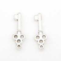 Colgantes de Aleación de Zinc en Forma Llave, chapado en color de plata antigua, libre de níquel, plomo & cadmio, 21x7x5mm, agujero:aproximado 1mm, aproximado 166PCs/Bolsa, Vendido por Bolsa