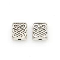 Abalorios de Aleación de Zinc , Cuadrado, chapado en color de plata antigua, libre de níquel, plomo & cadmio, 10x8x4mm, agujero:aproximado 0.5mm, aproximado 62PCs/Bolsa, Vendido por Bolsa