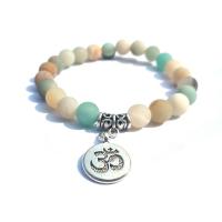 Natürliches Amazonite Bracelets, Amazonit, mit Abrazine Stein, plattiert, unisex, keine, verkauft per 7.2 ZollInch Strang