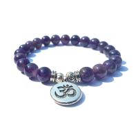 Amethyst Armband, mit Zinklegierung, plattiert, unisex & verschiedene Stile für Wahl, violett, verkauft per 7.4 ZollInch Strang