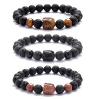 Lava Bracelet, le Gemstone, plátáilte, ábhair éagsúla do rogha & unisex, Díolta Per 7.4 Inse Snáithe