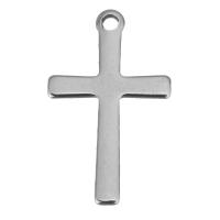 Roestvrij staal Cross Hangers, Oversteken, oorspronkelijke kleur, 12x20.50x0.80mm, Verkocht door PC