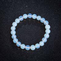 Moonstone bracelet, Rond, bijoux de mode & unisexe, bleu, protéger l'environnement, sans nickel, plomb et cadmium, 8mm, Longueur Environ 7.49 pouce, 10Strandstoron/lot, Vendu par lot