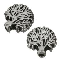 Abalorios de Aleación de Zinc , Árbol, esmalte, plateado, libre de níquel, plomo & cadmio, 7.50x8x3mm, agujero:aproximado 1.5mm, 50PCs/Grupo, Vendido por Grupo