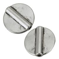 Bijoux de perles en alliage de Zinc , argent, protéger l'environnement, sans nickel, plomb et cadmium, 14x3.50mm, Trou:Environ 1.5mm, 50PC/lot, Vendu par lot