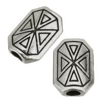 Perline in lega di zinco, lega in zinco, smalto, argento, assenza di nichel,piombo&cadmio, 10x15x5mm, Foro:Appross. 3.5mm, 50PC/lotto, Venduto da lotto