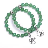 Aventurine Glas Bracelet, plátáilte, unisex, dathanna níos mó le haghaidh rogha, Díolta Per 7.2 Inse Snáithe