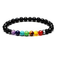 Pulseras de ágate negra, Ágata negra, con Piedras preciosas, chapado, Joyería & unisexo, Negro, Vendido para 7 Inch Sarta