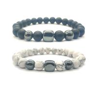 Gemstone Bracelets with Zinc Alloy plated & Unisex Length 7.2 Inch Sold By Lot