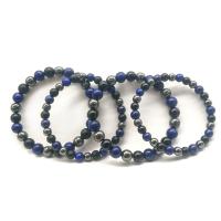 Bracelets en Agate Noir, agate noire, avec Lapis lazuli, Placage, unisexe & normes différentes pour le choix, Longueur 7.2 pouce, 5Strandstoron/lot, Vendu par lot