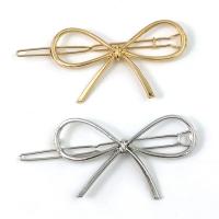 Hair Clip Zinc Alloy Bowknot plated for woman & hollow nickel lead & cadmium free Sold By Lot