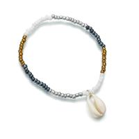 Zink Alloy Anklet, med Seedbead & Shell, plated, för kvinna, fler färger för val, nickel, bly och kadmium gratis, Säljs av Strand