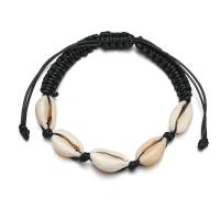 Shell Woven Ball armbånd, med Nylonsnor, forgyldt, justerbar & for kvinde, flere farver til valg, Solgt Per 7.5 inch Strand