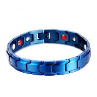 Titanium Staal Armband, met Germanium, mode sieraden & voor de mens, saffier, 12mm, Verkocht door PC