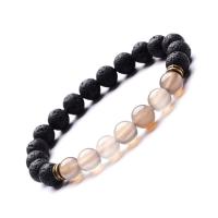 Lava Armband, mit Grauer Achat, plattiert, Modeschmuck & unisex, 8mm, verkauft per 7.4 ZollInch Strang