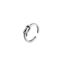 Argent sterling 925 Cuff Bague, Placage, réglable & pour femme, Taille:5.5-6.5, 2PC/lot, Vendu par lot