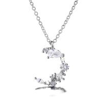 Zircon cubique Micro Pave collier en argent Sterling, Argent sterling 925, Plaqué de platine, pavé de micro zircon & pour femme, 1.3x1.0cmuff0c40+5cm, Vendu par brin