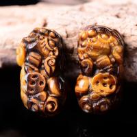 Gold Obsidian Pendant Mythical Wild Animal polished DIY & carved brown Sold By PC