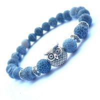 Effloresce Agate Bracelet, le Sinc Alloy, plátáilte, jewelry faisin & unisex, gorm, Díolta Per 7.4 Inse Snáithe