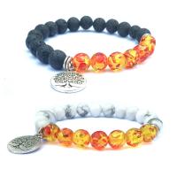 Gemstone Náramky, Drahokam, s Zinek, různé materiály pro výběr & unisex, Délka 7.2 inch, 5přediva/Lot, Prodáno By Lot