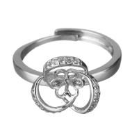 Prás Feistí suite Ring, dath airgid plated, micrea réiteach zirconia ciúbach, nicil, luaidhe & caidmiam saor in aisce, 13mm,8mm,0.7mm, Poll:Thart 2mm, 10ríomhairí pearsanta/Lot, Díolta De réir Lot