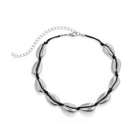 Sinc Alloy Choker muince, le Corda níolón, plátáilte, Inchoigeartaithe & jewelry faisin & do bhean, dathanna níos mó le haghaidh rogha, nicil, luaidhe & caidmiam saor in aisce, 1.2cm, Díolta Per Thart 11 Inse Snáithe