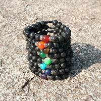 Lava Woven Ball Bracelets with Gemstone plated & Unisex & adjustable Sold Per 7.4 Inch Strand