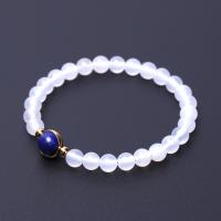 White Agate Bracelet with Gemstone plated & Unisex Sold Per 6.8 Inch Strand