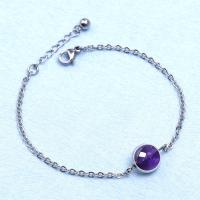 Zinc Alloy Bracelet with Gemstone plated & Unisex Sold Per 6.6 Inch Strand