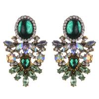 Zinc Alloy Drop Earrings with Crystal plated fashion jewelry & for woman nickel lead & cadmium free Sold By Pair