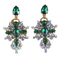 Zinc Alloy Drop Earrings plated fashion jewelry & for woman & with rhinestone nickel lead & cadmium free Sold By Pair