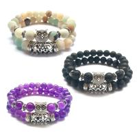 Gemstone Bracelets with Zinc Alloy plated & Unisex Sold Per 7.2 Strand