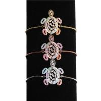 Bracelet cubique en laiton zircon pavent, tortue, Placage, pavé de micro zircon & pour femme, plus de couleurs à choisir, Vendu par 7.5 pouce brin