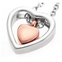 Titanium Steel Cinerary Casket Necklace Heart plated for woman & hollow Sold Per Approx 19 Inch Strand