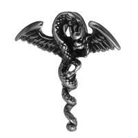 Cruach dhosmálta pendants Ainmhithe, Dragon, blacken, 47x57x15.50mm, Poll:Thart 6.5x8.5mm, Díolta De réir PC