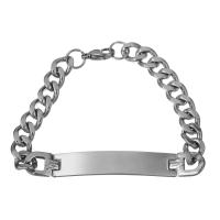 Bijoux bracelet en acier inoxydable, chaîne de gourmette & pour homme, couleur originale, 51x9.5mm,9mm, Vendu par Environ 8 pouce brin