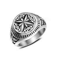 Titanium Steel Finger Ring, csiszolt, divat ékszerek & egynemű & különböző méretű a választás, 16mmx3.6mm, Által értékesített PC