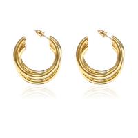 Boucles d'oreilles en alliage de zinc, Placage de couleur d'or, pour femme, doré, protéger l'environnement, sans nickel, plomb et cadmium, Vendu par paire