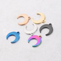 Edelstahl Schmuck Anhänger, Mond, DIY, keine, frei von Nickel, Blei & Kadmium, 15*15.5mm, Bohrung:ca. 1.4mm, 10PCs/Menge, verkauft von Menge