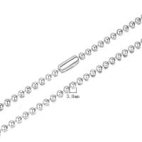 Titanium Staal Ketting Chain, mode sieraden & uniseks & verschillende grootte voor keus & balketting, 3mmx50cm,60cm, Verkocht door PC