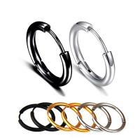 Stainless Steel Huggie Hoop Earring plated hypo allergic & Unisex Sold By Pair