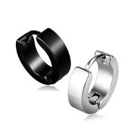 Huggie Hoop Øreringe, Stainless Steel, forgyldt, mode smykker & punk stil & Unisex, flere farver til valg, 4x9mm, Solgt af par