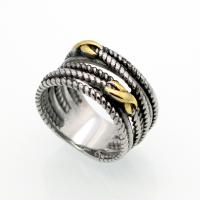 Vinger Ring in edelstaal, 316L roestvrij staal, plated, uniseks & verschillende grootte voor keus, 13mm, Maat:6-10, Verkocht door PC