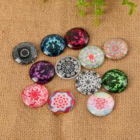 Glass Cabochons with Paper time gem jewelry & flat back mixed colors Sold By Bag